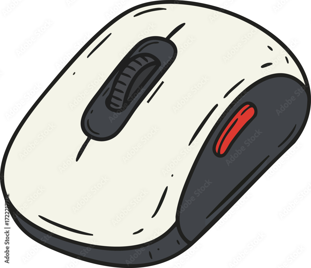 Fototapete computer mouse handheld device for digital navigation and user interface control technology vector i