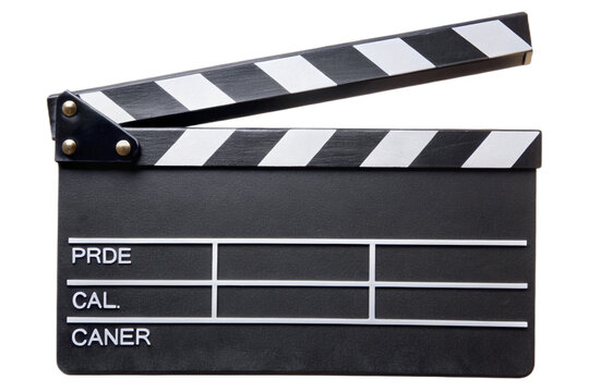 Classic film clapperboard isolated studio movie production slate for filmmaking isolated on transparent background