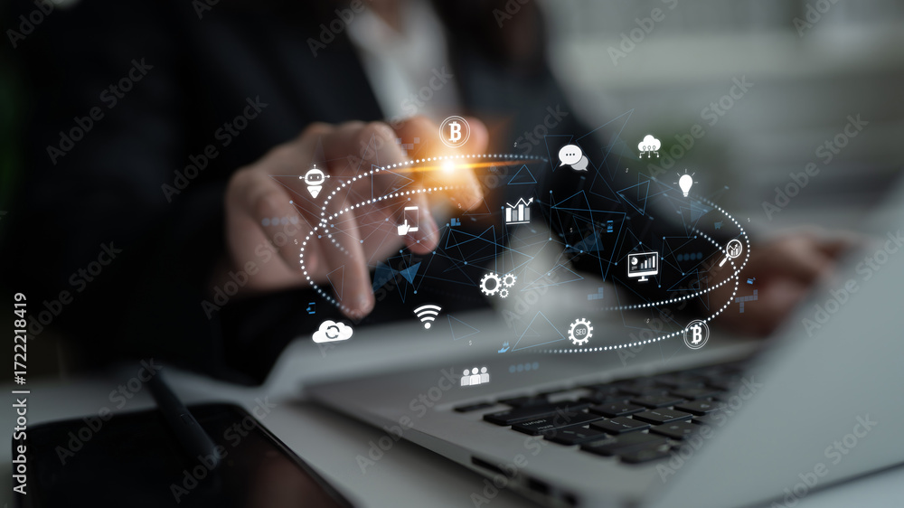 Poster digital business ecosystem integrating multiple business, ecosystem, and technology elements in a se