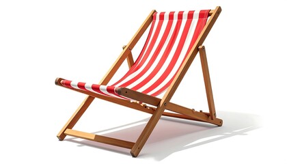 Red and white striped beach chair
