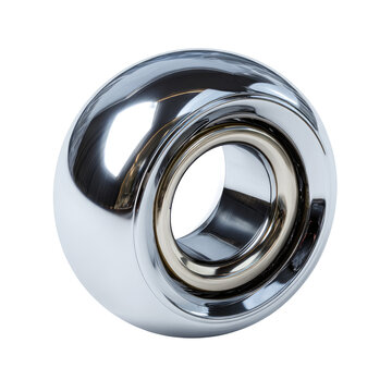 Highly polished chrome sphere with concentric rings