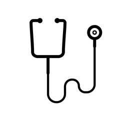 
stethoscope, heart examination - vector icon