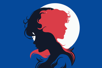 Child and Parent Dual Silhouette – Inner Child and Trauma Concept Illustration