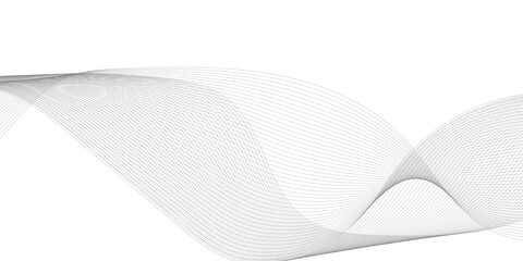 Abstract grey smooth element wavy modern curve lines on transparent background. Digital frequency track equalizer. Abstract frequency sound wave lines, twisted curve lines and technology background.	