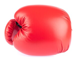 Red boxing glove on white background