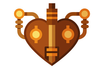 Steampunk heart machine mechanical heart with tubes and gears