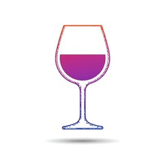 Stylized Cartoon Wine Glass with Gradient