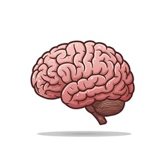 Shiny Metallic Cartoon Brain Character