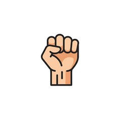 Futuristic Raised Fist with Organic Motif