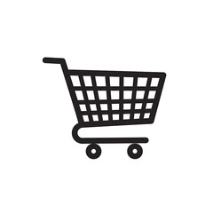 Geometric Hand-Drawn Shopping Cart Sketch