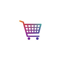 Modern Shopping Cart Glyph with Gradient