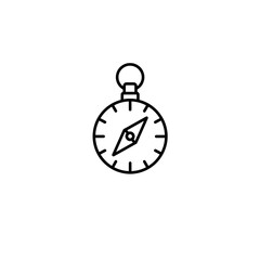 Monochrome Compass Rose Outline Icon