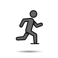 Monochrome Pixel Art Running Character Sprite