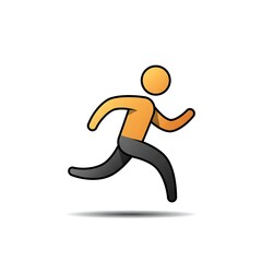 Vintage Hand-Drawn Running Figure in Motion