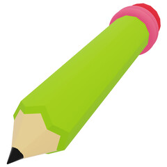Pencil 3D Icon Illustration for your website, user interface, and presentation. 3D render Illustration.