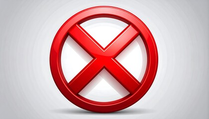 Red circle with a large red "X" sign