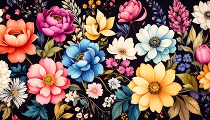 Vibrant Floral Pattern Design.