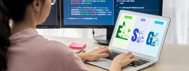 ESG environmental social governance policy for brisk business to set a standard to achieve high ESG...