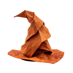 Fototapeta premium Folded paper wizard's hat, brown