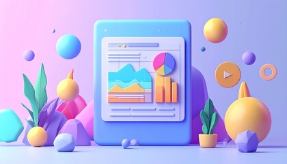 Modern data display with colorful elements