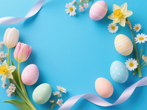 easter card with eggs