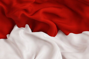 Indonesian Flag Waving Fabric Background