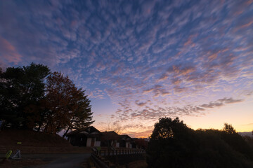 道の駅の朝焼け（熊本県山都町）