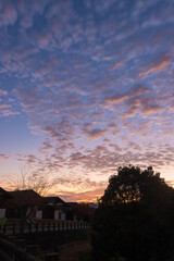 道の駅の朝焼け（熊本県山都町）