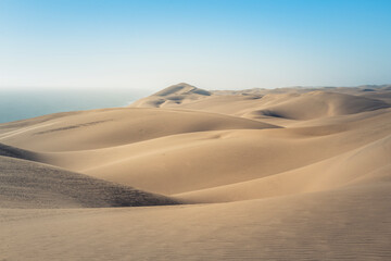 Namib-Naukluft National Park dunes and the atlantic ocean