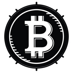 Fototapeta premium Bitcoin logo symbol, cryptocurrency digital coin icon