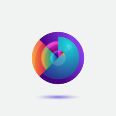lens and bird logo with gradient color - modern and creative