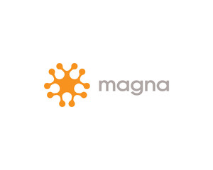 Abstract round logo from connected dots or circles. Creative bacteria, science, energy  sign symbol mark logotype.