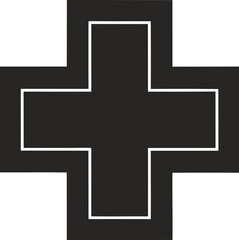 Obraz premium Black medical cross symbol