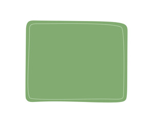 Hand drawn fluid sticker rectangle patch with organic style and soft green background. Unique liquid shape forms a creative blob frame, perfect for text elements or label accents in abstract