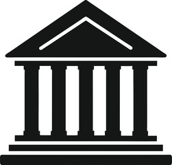 Obraz premium Black silhouette of a classical building with columns