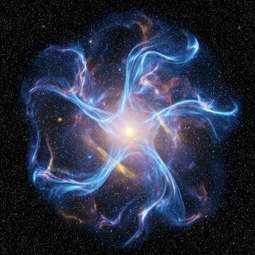 Abstract cosmic energy nebula pulsing in deep space