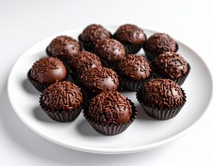 chocolate candies isolated on white