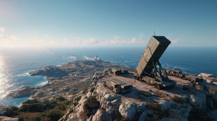 Coastal missile defense system aerial view