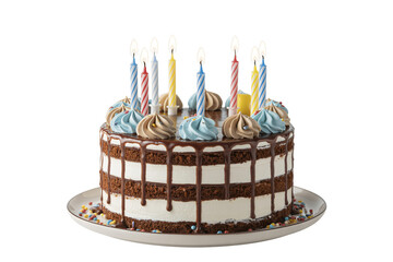 Celebrate with a delicious birthday cake topped with lit candles