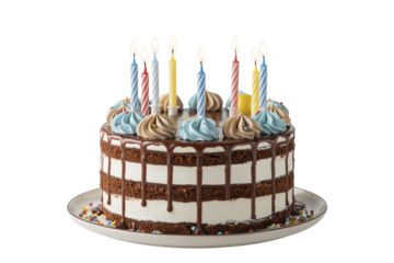Celebrate with a delicious birthday cake topped with lit candles