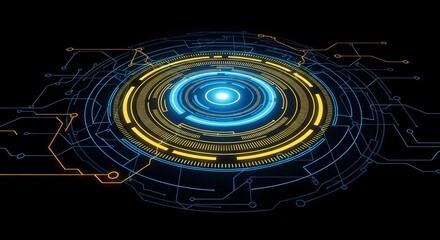 Abstract glowing cyber circuit design concept