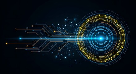 Futuristic glowing cybernetic circular background