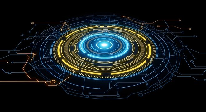 Abstract glowing cyber circuit design concept - Powered by Adobe