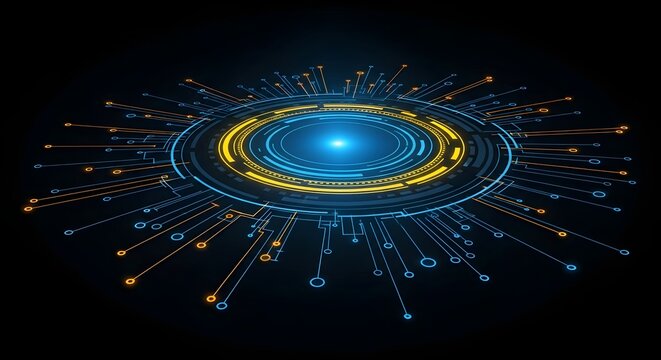 Futuristic digital technology interface background - Powered by Adobe