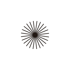 Obraz premium Sun, line geometric symbol simple logo vector