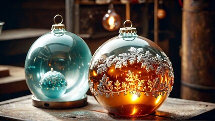 Elegant holiday ornaments shimmer with festive charm, perfect for adding a touch of magic to your seasonal designs and winter promotions