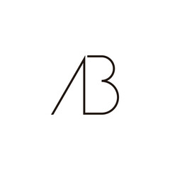Letter AB line, simple,geometric symbol simple logo vector