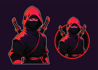Red Ninja Warrior Esport Logo