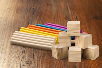 Different colored plasticine Educational games for children.