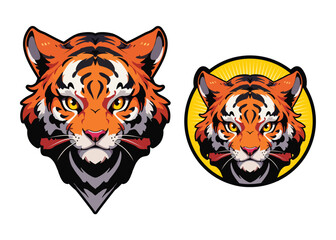 Tiger Face Emblem Logo Illustration